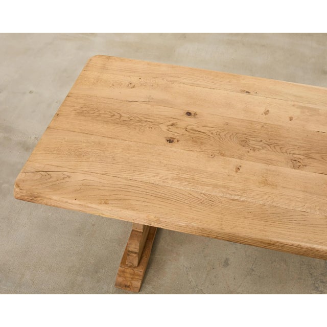 Country French Bleached Oak Farmhouse Dining Table 6.5 Ft For Sale In Sacramento - Image 6 of 18