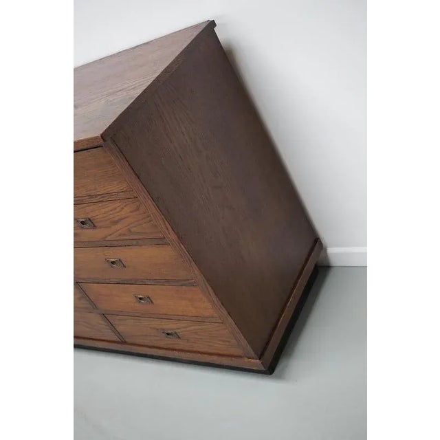 Large Art Deco Dutch Oak Apothecary Cabinet, 1930s For Sale - Image 16 of 17