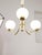 Mid-Century Italian Brass and Opaline Chandelier For Sale - Image 15 of 16