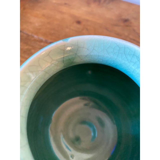 1990s Celadon Crackle-Glazed Vase, Signed Bk, Studio Pottery For Sale In Portland, OR - Image 6 of 8