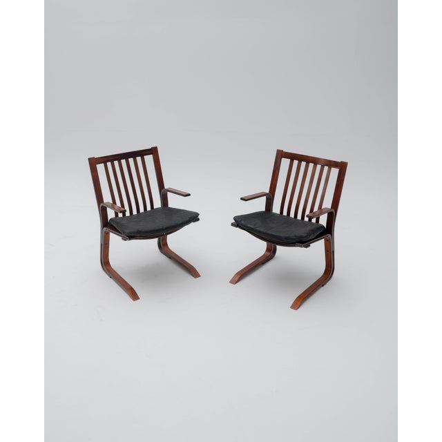 Black Mid-Century Scandinavian Armchairs, 1970s, Set of 2 For Sale - Image 8 of 8