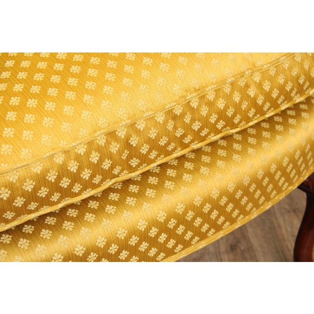 Wood Chippendale Style Custom Quality Mahogany Wingback Chair For Sale - Image 7 of 12