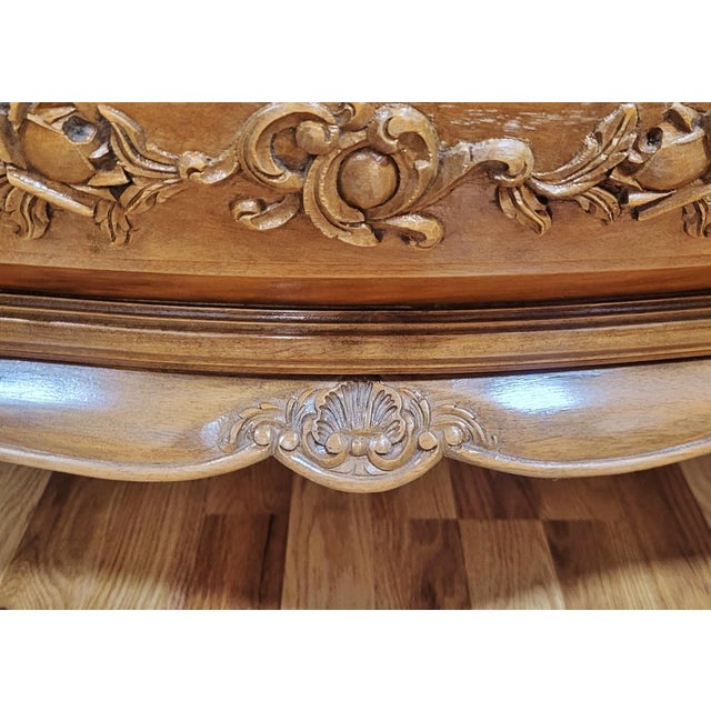 Antique French Country Louis XV Style Carved & Marble Top Bombay Chest For Sale - Image 16 of 16