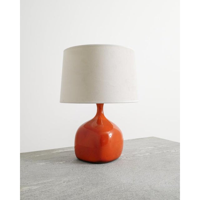 Mid-Century French Red Apple Ceramic Lamps by Jacques & Dani Ruelland, France, 1960s, Set of 2 For Sale - Image 6 of 7