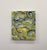 A contemporary abstract painting featuring layered biomorphic forms in soft blue, sage, olive, cream, and warm taupe...