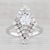 Metal 1.10ctw Round Diamond Marquise Halo Ring 18k White Gold Size 7 Engagement For Sale - Image 7 of 7