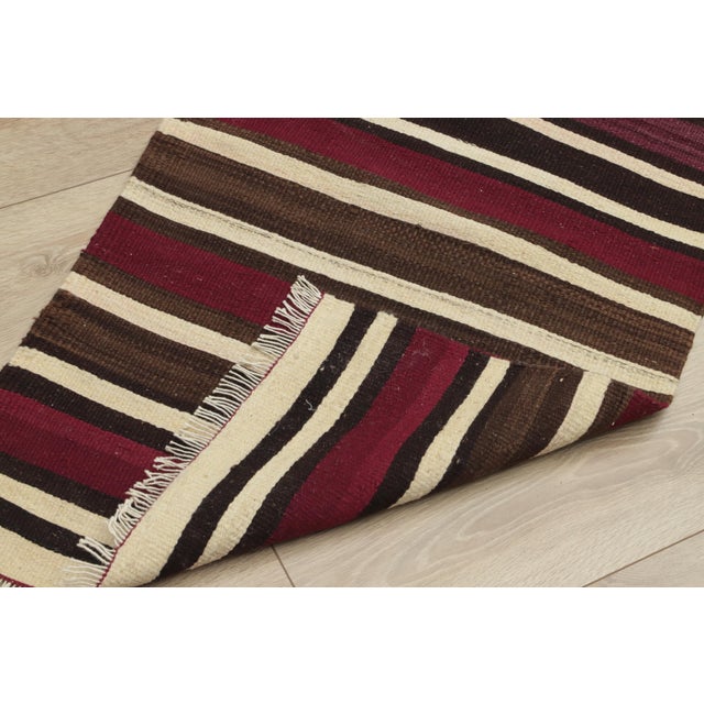 1960s Turkish Red Striped Kilim Runner Rug For Sale - Image 11 of 13