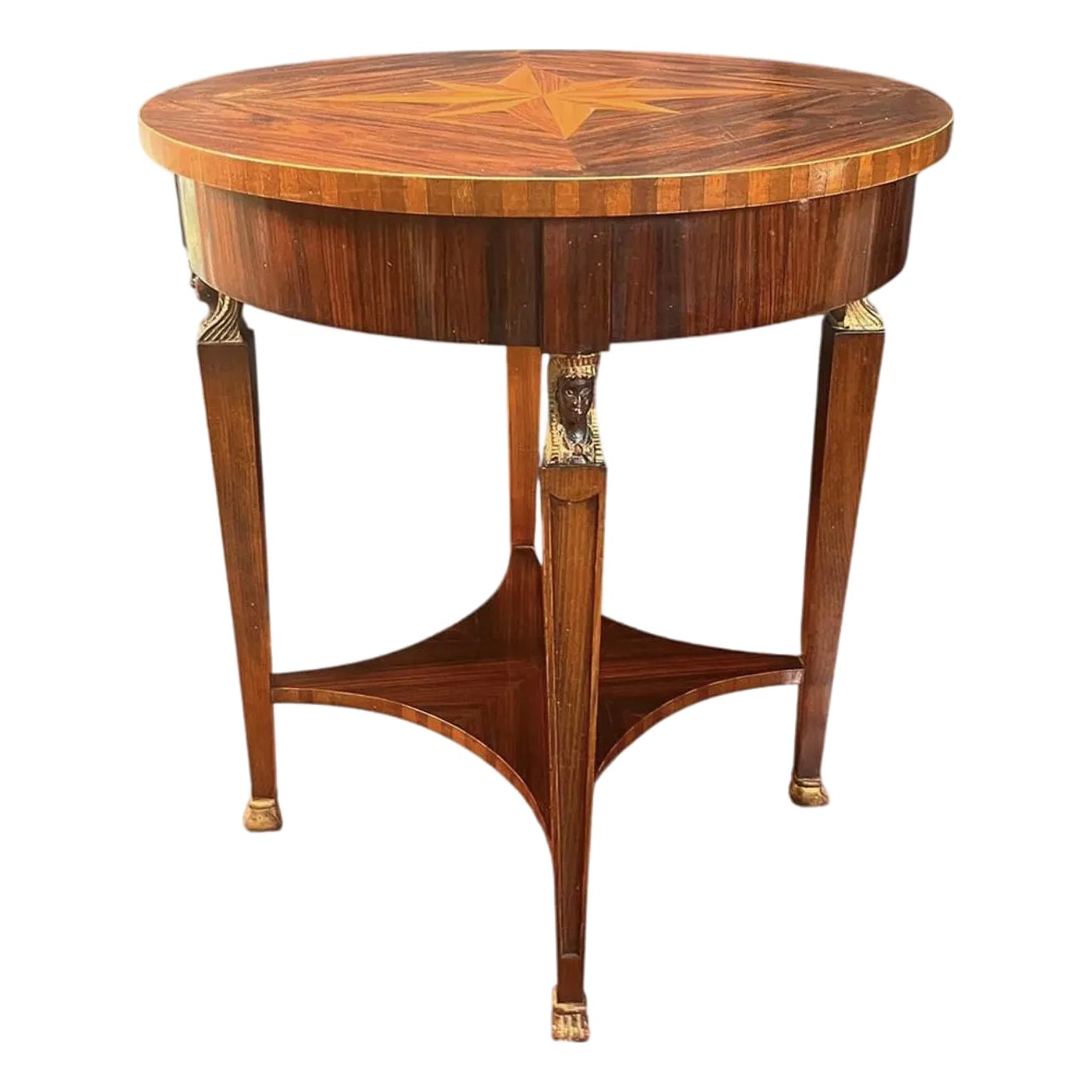 Early 19th Century Inlaid Empire Accent Table | Chairish