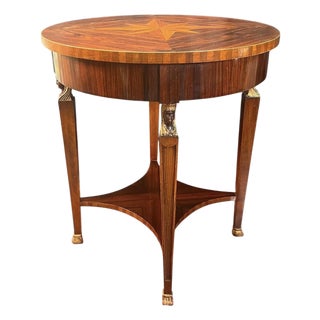 Early 19th Century Inlaid Empire Accent Table For Sale