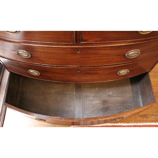 Late 18th Century English George III Period Bowfront Chest of Drawers For Sale - Image 12 of 15