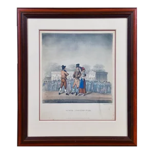 Country Fair": A Framed Early 19th Century Engraving by George Hunt, 1825