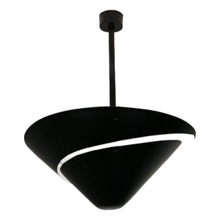 Mid-Century Modern Black Small Snail Ceiling Lamp by Serge Mouille For Sale