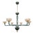 1980s Mid Century Modern Petrol Blue Murano Glass Chandelier For Sale