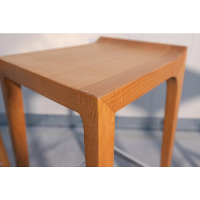 Attributed to Bernhardt Design "Vanish" Solid Maple Bar Stools, Set of 3 For Sale - Image 14 of 16