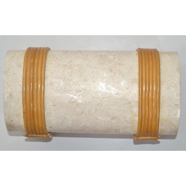 Renoir Designs Marble Soapstone Bamboo Hollywood Regency Box For Sale - Image 9 of 12