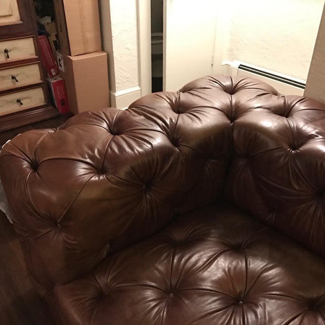 Restoration Hardware Soho Tufted Leather Sofa Chairish
