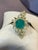 5.82 Ct Natural Colombian Cushion Cut Emerald & 3 Ct RoseCut Diamond Ring 18 Kt, Size 6 For Sale - Image 4 of 18