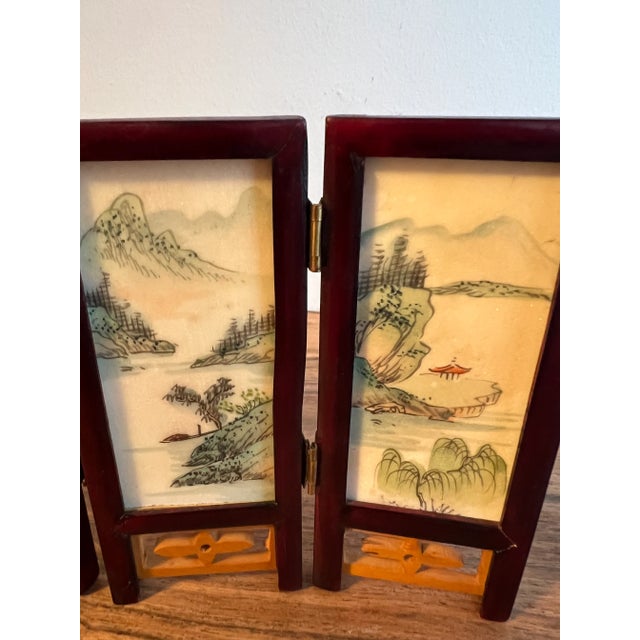 1950s Asian Mini Natural Stone and Wood Divider For Sale - Image 9 of 10