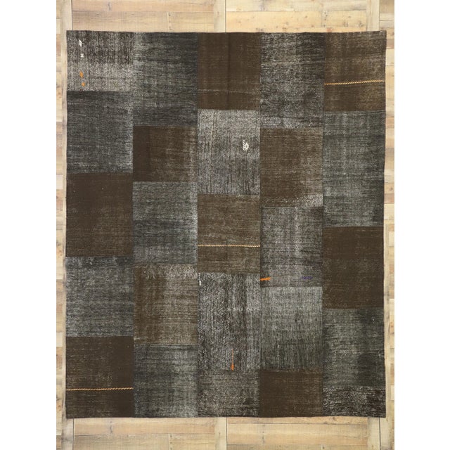 Black Late 20th Century Vintage Turkish Patchwork Rug - 08'04 X 10'01 For Sale - Image 8 of 8