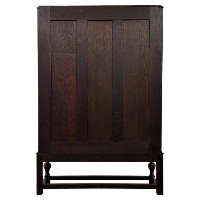 Antique English Oak Glazed Display Cabinet, 1900s For Sale - Image 10 of 12