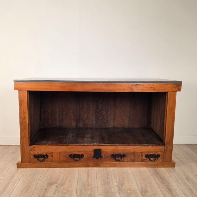 Part of a Japanese Meiji Kitchen Tansu, Now a Slate-Topped Sideboard For Sale - Image 4 of 15