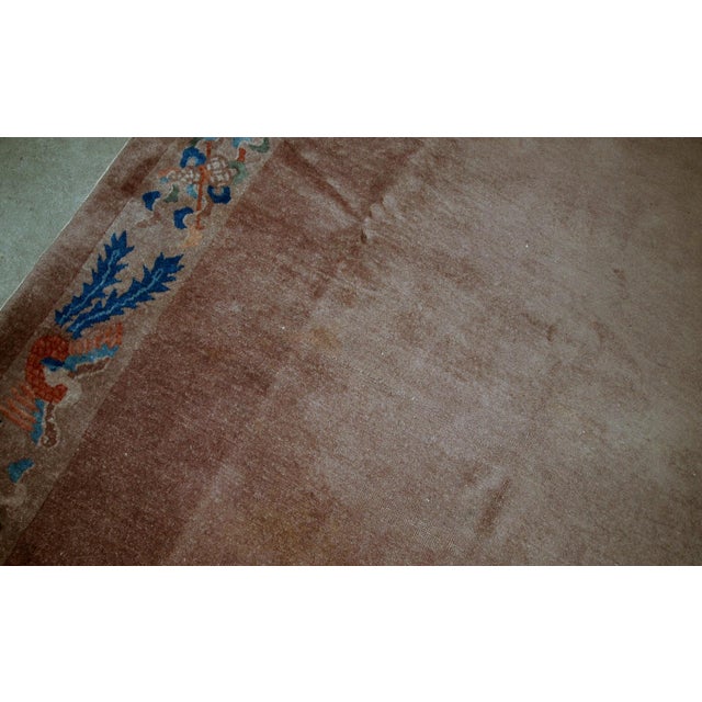 Art Deco 1910s, Handmade Antique Chinese Art Deco Rug 5.1' X 8.3' For Sale - Image 3 of 9