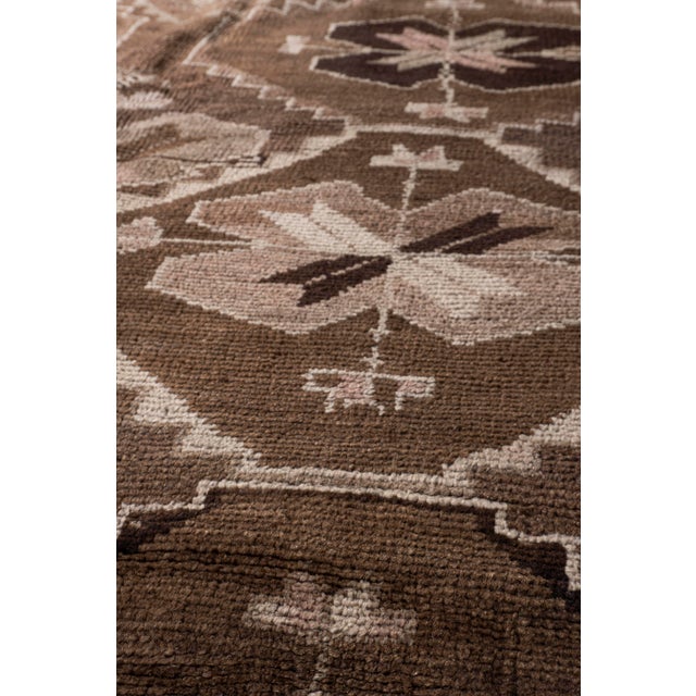 Vintage Circa 1940 Brown Turkish Oushak Hand Knotted Wool Rug 7ft 10in X 12ft 6in For Sale - Image 4 of 14