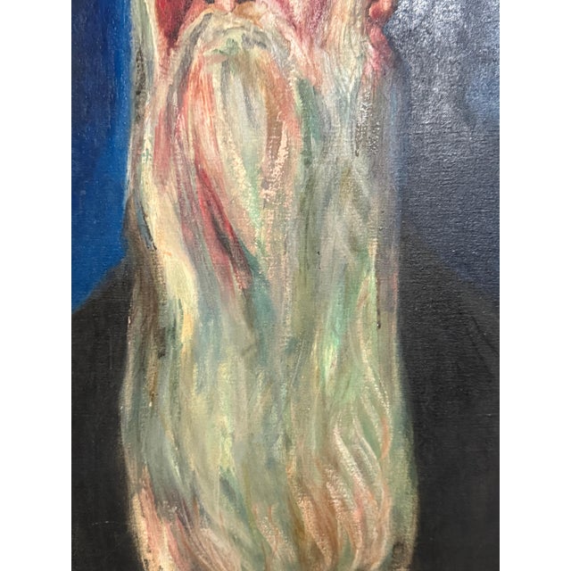 Textile Nahum Tschacbasov, Rare 1946 WWII Judaica Abstract Oil Painting Nahum Tschacbasov WPA Artist Rabbi, 1946 For Sale - Image 7 of 12