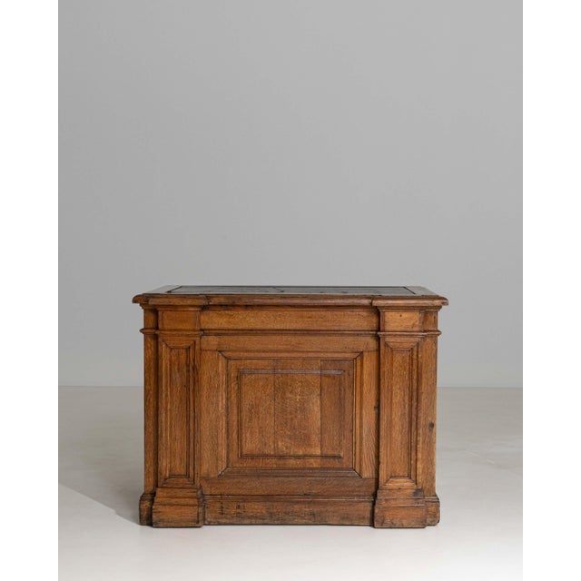 1870s French Neoclassical Oak Desk With Oilcloth Top For Sale - Image 16 of 18