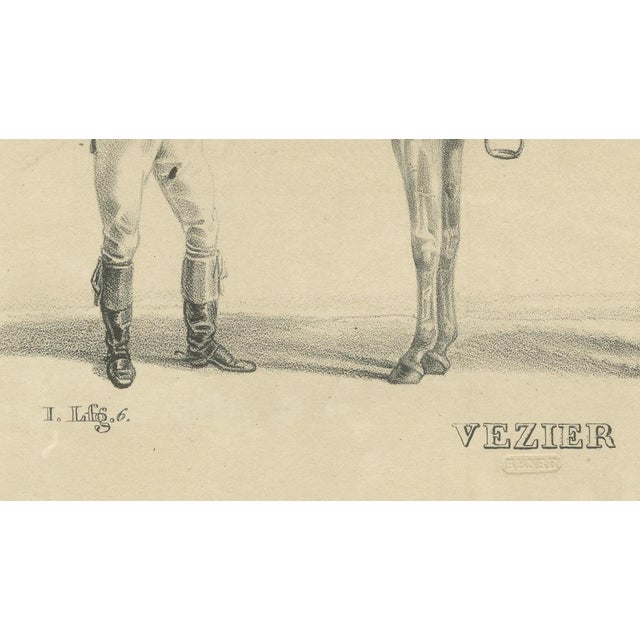Paper G. Ebner, Arabian Horse Vezier with Groom, Stuttgart 1846, Paper Lithograph For Sale - Image 7 of 9