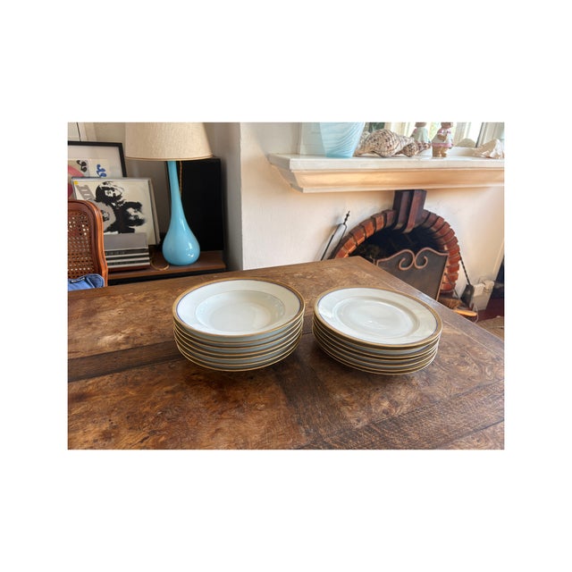 Blue Vintage French Dinnerware Set, 1950s, Set of 15 For Sale - Image 8 of 11