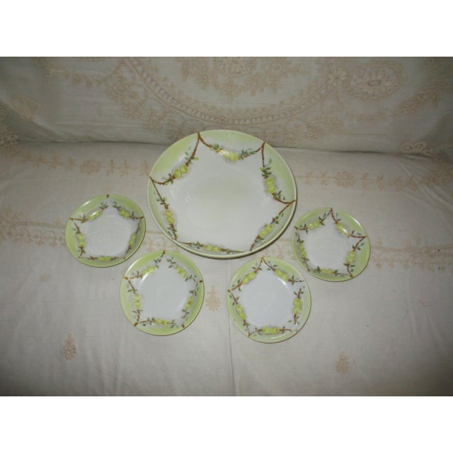 This is a Fabulous! Antique Signed J. P. L. ( Jean Pouyat) France and Denlinieres Co. Porcelain Berry Bowl Set that is...