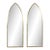 Midcentury Brass Gothic Style Golden Broken Arch Mirrors, a Pair For Sale
