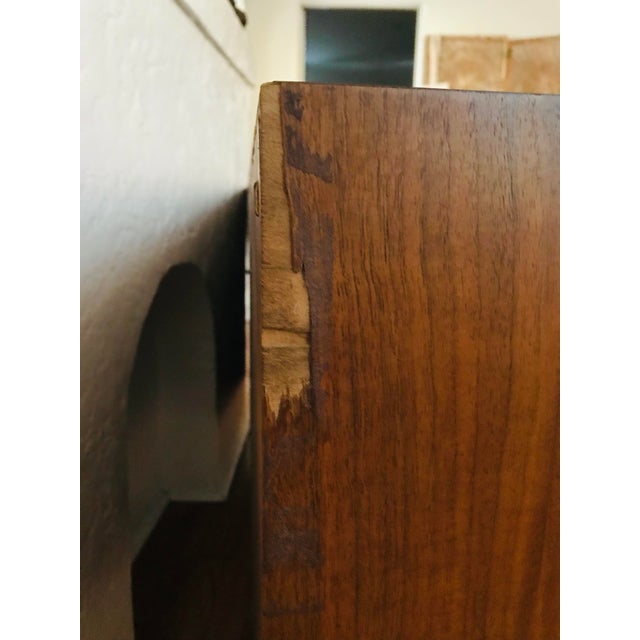 Wood 1950s Attributed to Milo Baughman Mid Century Modern Tambour Door Credenza/Sideboard/Buffet for Glenn of California For Sale - Image 7 of 9