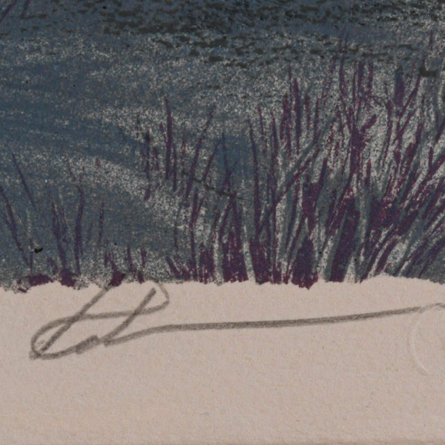 Mid 20th Century Framed Signed "Winter's First Breath" Pastel Artwork For Sale - Image 5 of 13