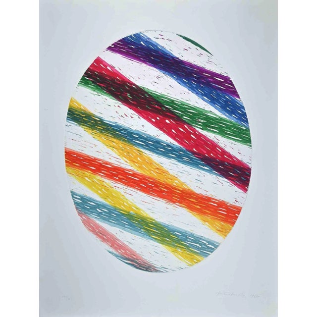 Oval is a color etching and aquatint on paper, realized in 1987 by the Italian graphic master Piero Dorazio (Rome, 1927 -...