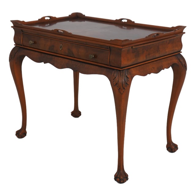 Italian Chippendale Style Olivewood Tea Table For Sale