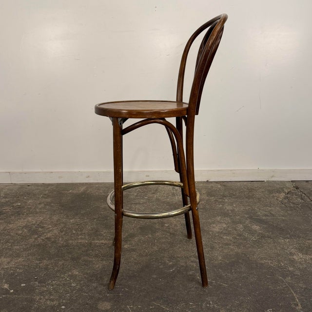 Thonet Set of 5 Thonet Bentwood Barstools For Sale - Image 4 of 12