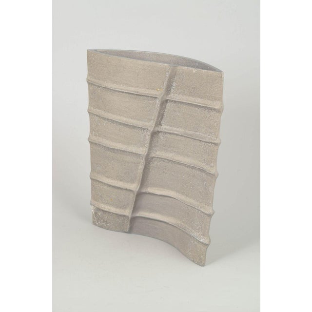 Brutalist Brutalist Aluminium Vase with Asymmetrical Form from Pascal Mourgue, 1980s For Sale - Image 3 of 6