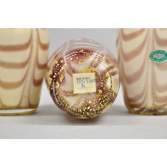 Mid 20th Century Balboa Barovier Toso Handblown Murano Glass Pink Gold Decanter Bud Vase For Sale - Image 10 of 11