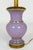 Transitional Lilac Alexandrite Glass Amphora Lamp W/ Gilded Accents For Sale - Image 3 of 9