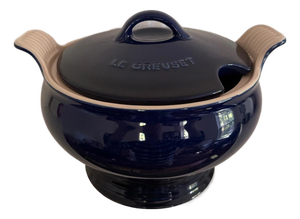 Le Creuset Tureen 3 Quart Cobalt Blue Stoneware Tureen - Discontinued Color