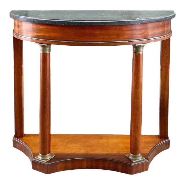 Late 19th Century French Empire Style Demilune Console Table For Sale
