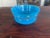 This item is a antique French Blue Opaline Glass Bowl featuring delicate, hand-painted enameled floral details and white...