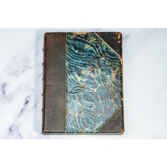 Animal Skin Neat Faux Antique Leather Book Hidden Safe Folio Desk Home Decor For Sale - Image 7 of 13
