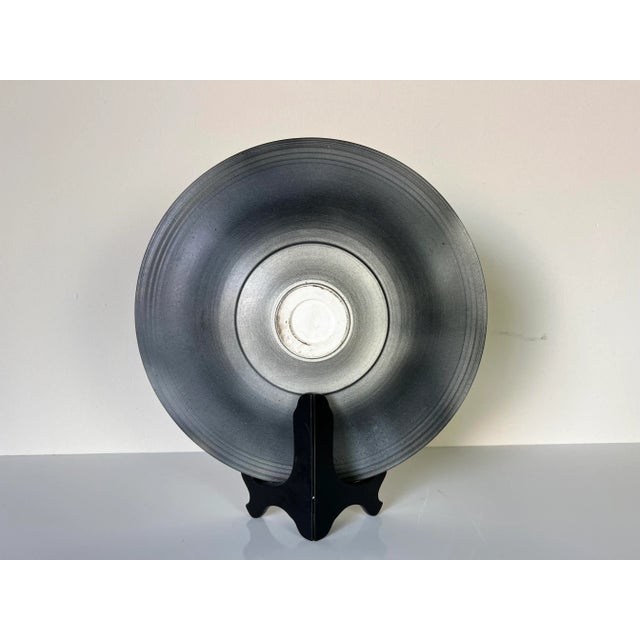 80's Vintage Claudia Hand Painted Flower Design Decorative Pottery Plate For Sale - Image 11 of 12