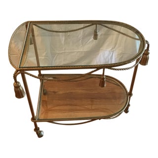 Vintage Gold Bar Cart For Sale