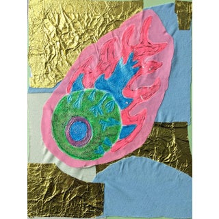 "Play Dumb" Abstract Contemporary Mixed Media Collage by Frances Sousa For Sale