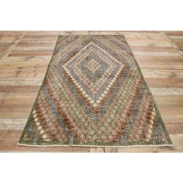 Brown Vintage Turkish Sivas Rug, 03'09 X 06'04 For Sale - Image 8 of 10