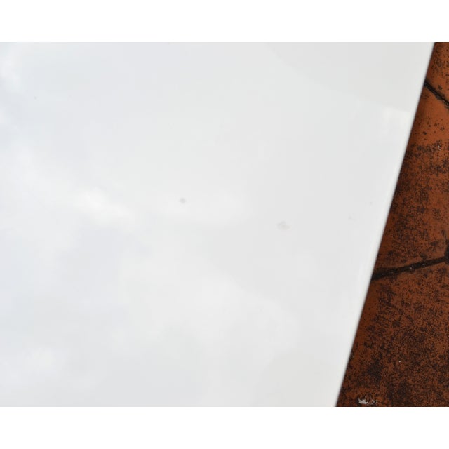 Modern White Glossy Top Chrome Coffee Table With Tempered Glass Bottom Shelf For Sale - Image 13 of 18